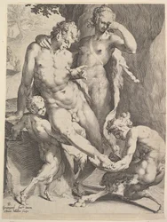 Oreaden entfernen einen Dorn aus dem Fuß eines Satyrs, 1590