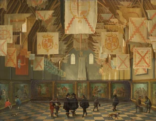 Die Große Versammlung von 1651 im Großen Saal des Binnenhofs, Den Haag, während der Großen Versammlung der Generalstaaten im Jahr 1651