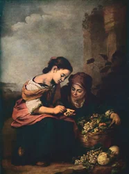 Obstverkäufer, die ihr Geld zählen, 1618, 1914
