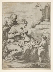 Die Heilige Familie mit dem kleinen Johannes dem Täufer, 1650-57