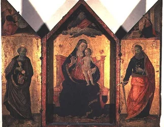 Madonna mit Kind, Johannes dem Täufer und dem Apostel Petrus