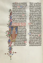 Missale: Fol. 124v: Christus hält das Kreuz