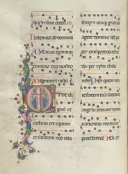 Missale: Fol. 183v: Kreuz, Laubwerk, 1469