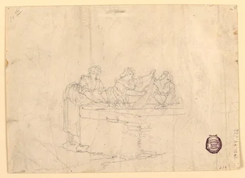 Zeichnung, Drei Frauen beim Waschen, 1800–25