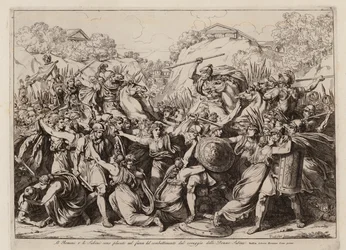 Die Sabinerinnen stiften Frieden zwischen ihrer Armee und der Roms