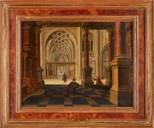 Figuren in einem Kircheninneren