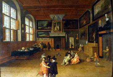Innenraum eines niederländischen Herrenhauses des 17. Jahrhunderts. Gemälde von Bartholomeus van Bassen (1590 - 1652), Museo del Castello Mailand.