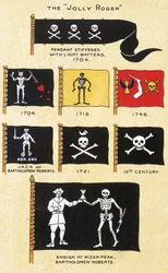 Eine Auswahl von Piratenflaggen aus dem 18. Jahrhundert