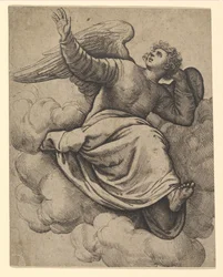 Engel auf einer Wolke sitzend, ca. 1560