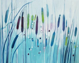 Aqua-Schilf-Reflexion