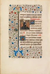 Abt Maurus mit einem Stab und einem Buch, ca. 1440-50