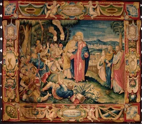 Der Judaskuss. In den Brüsseler Manufakturen gefertigter Wandteppich. 16. Jahrhundert, Genua, Musei di Strada Nuova
