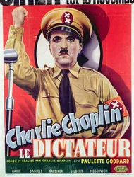Plakatwerbung für Charlie Chaplins „Der große Diktator“, erstmals 1940 veröffentlicht, um 1945