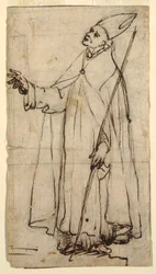 Zeichnung, Stehender Bischof, ca. 1620