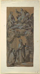 Vision während einer Messe, ca. 1630