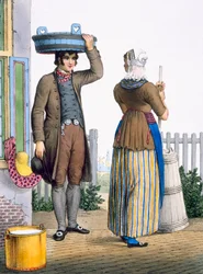 Ein Bauernpaar aus Parmerend, Nordholland, Illustration aus 