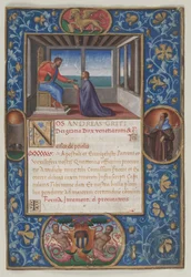 Blatt aus einer Kommission: St. Markus übergibt die Schlüssel von Venedig an Francesco de Priuli, ca. 1523-1524