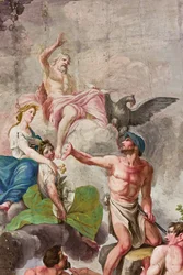 Allegorische Darstellung des Olymps mit Jupiter, Ceres und Vulkan (Detail)