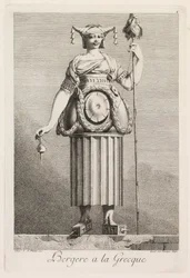 Maskerade à la Grecque: Bergère à la Grecque (Tafel 4, 1771)