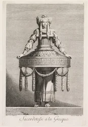 Maskerade à la Grecque: Priesterin à la Grecque, Tafel 8, 1771