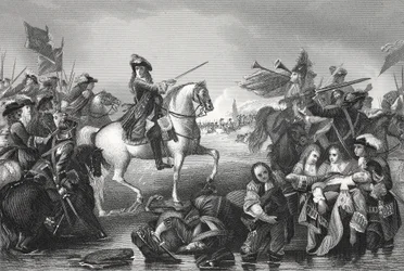 Schlacht am Boyne, graviert von W. French
