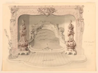 Zeichnung, Gusseiserner Rost, ca. 1840
