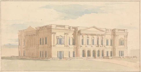 York House, London: Perspektivische Ansicht der Westfront