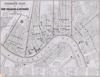 Normans Plan von New Orleans und Umgebung