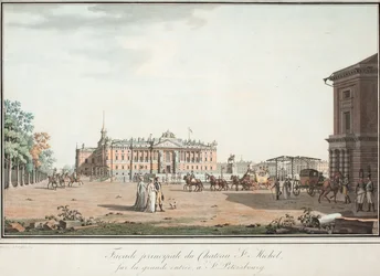 Ansicht des Michael-Palastes in St. Petersburg, ca. 1806
