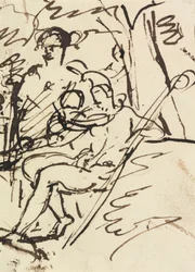 Figurenstudie eines liegenden Soldaten