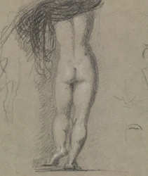 Rückansichtsstudie einer nackten Figur
