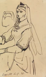 Studie einer Frau mit Kopfschmuck