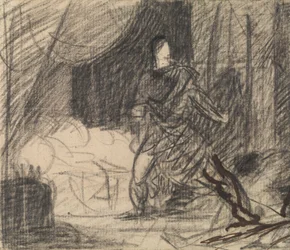 Der Mord an Duncan - Macbeth mit dem Leichnam (und die sich nähernde Lady Macbeth)