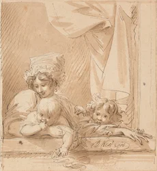 Eine Mutter und zwei Kinder