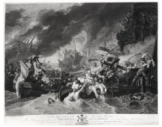 Schlacht von Den Haag, 29. Mai 1692, graviert von William Woollett (1735-85) 1781