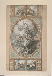 Entwurf für die Deckendekoration der Königlichen Kapelle, Windsor Castle (recto), ca. 1779