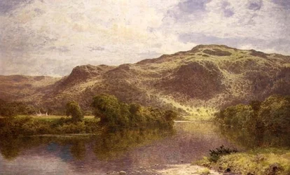 Ein stiller Pool am Fluss Conway, Churchpool, unterhalb von Bettwys-y-Coed
