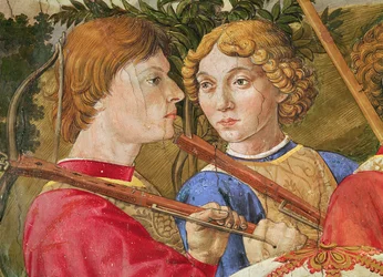 Prozession der Heiligen Drei Könige, Prozession angeführt von Lorenzo dem Prächtigen in der Gestalt des Magus Caspar (Detail)