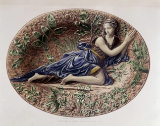 Madeleine in der Wüste - Keramikplatte, in "Das Werk von Bernard Palissy" von C. Delange und C. Borneman, Paris