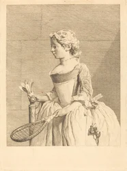 Junges Mädchen am Steuer (Junges Mädchen an der Raguette)