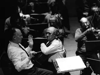 Paul Sacher und Mstislav Rostropovich
