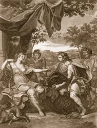 Meleager präsentiert Atalanta den Kopf des Ebers, 1731