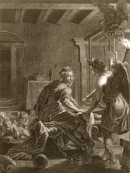 Penelope an ihrem Webstuhl, 1731