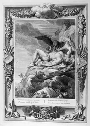 Prometheus wird vom Adler gefressen (Gravur)