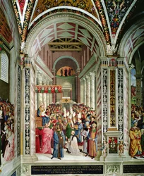 Aeneas Sylvius Piccolomini (1405-64), zum Papst mit dem Namen Pius II. gewählt, betritt St. Peter, 3. September 1458