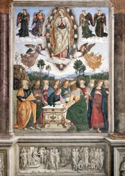 Mariä Himmelfahrt - Die Jungfrau ist in einer Mandorla dargestellt - 1484-1492, Rom, Basilica di Santa Maria del Popolo (Kirche Santa Maria del Popolo), Basso-della-Rovere-Kapelle, Italien