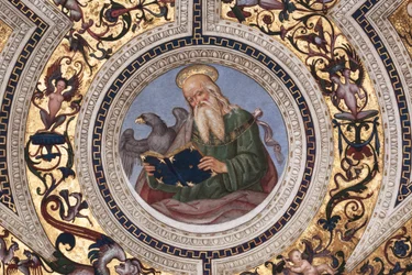 St. Johannes der Evangelist, Detail der vier Evangelisten (Fresko)