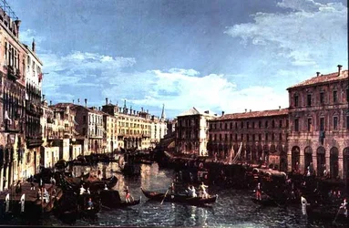 Canal Grande, Venedig, Blick nach Süden zur Rialtobrücke