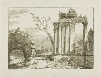 Landschaft mit Ruinen