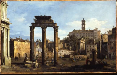 Rom - Das Forum mit dem Tempel von Kastor und Pollux, ca. 1742-43